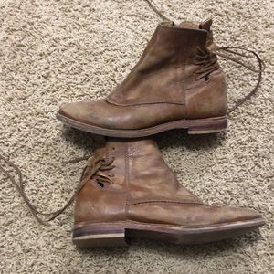 Chocolat blu brown distressed booties